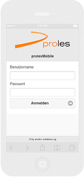 prolesMobile - Benutzeranmeldung