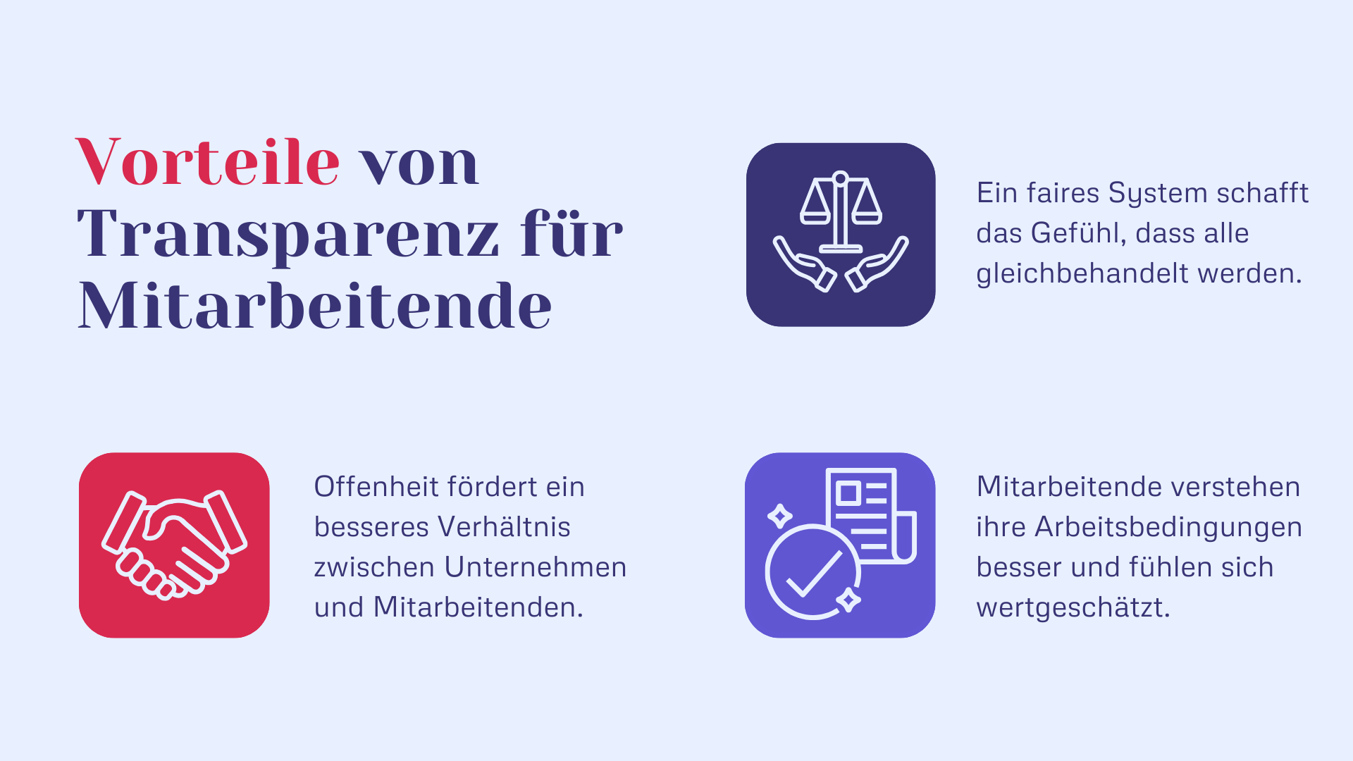 Vorteile von Transparenz für Mitarbeitende