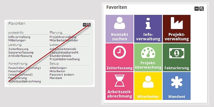 proles-Release 3.0 - Favoriten in Sidebar