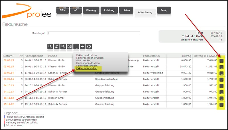 proles - Fakturierung - Faktursuche - Expertensuche