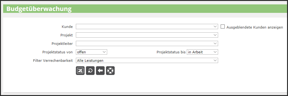 proles - Budgetüberwachung - Filtermöglichkeiten