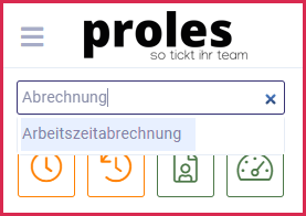 proles - Arbeitszeitabrechnung - Aufruf via Funktionsaufruf