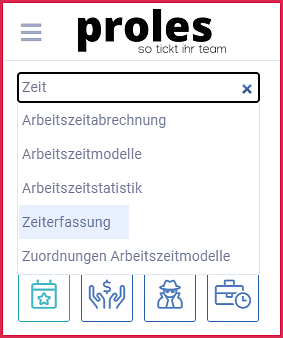 proles - Zeiterfassung aufrufen - Via Funktionsaufruf