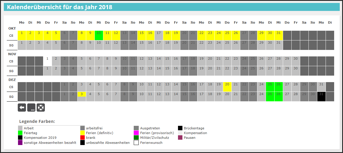 Firmen- und Mitarbeiterkalender pro Standort verwalten
