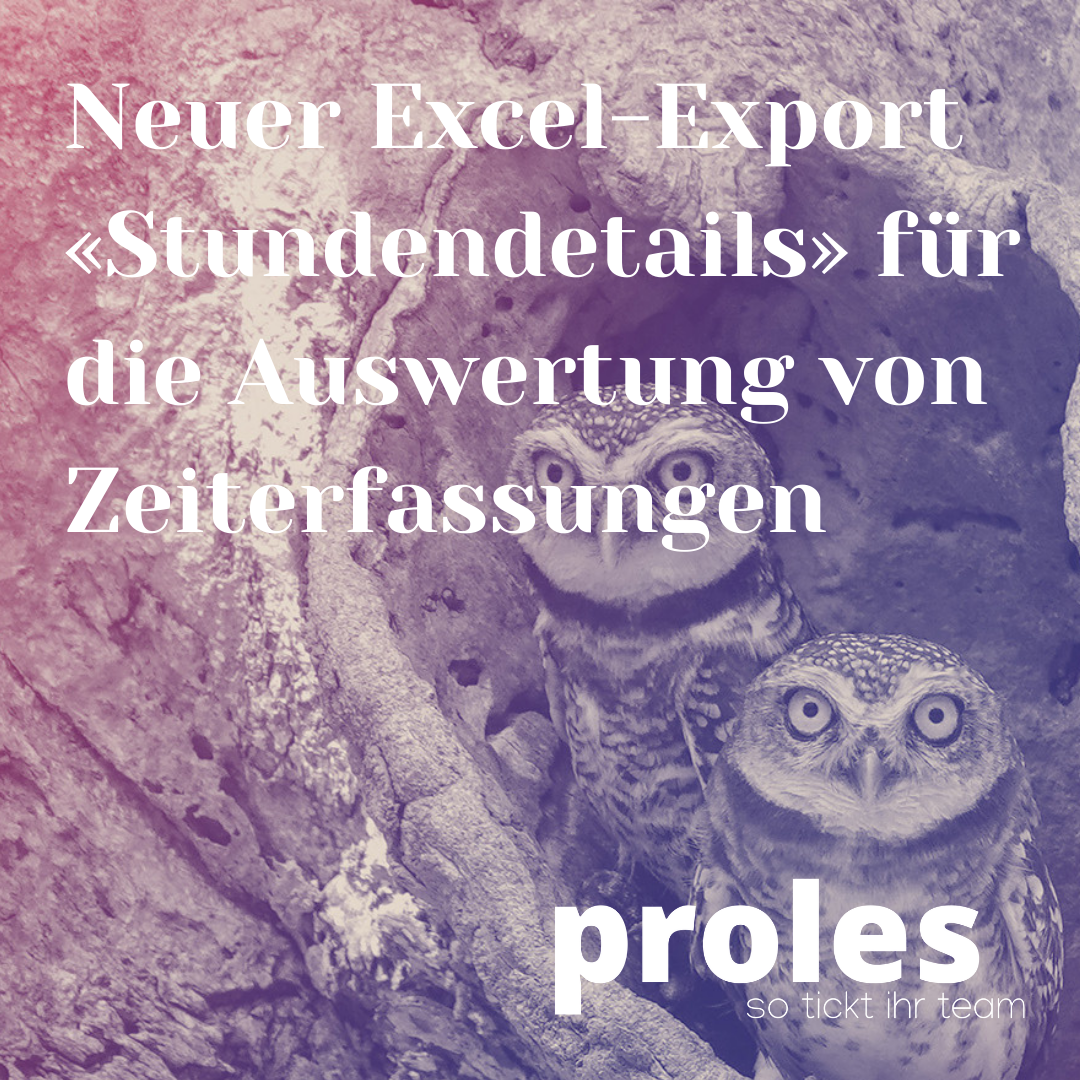 Neuer Excel-Export «Stundendetails» für die Auswertung von Zeiterfassungen